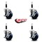 Service Caster 3.5'' Solid Poly Swivel 7/8'' Expanding Stem Caster Set with Brake, 4PK SCC-EX20S3514-SPUS-TLB-78-4 - alternate 3